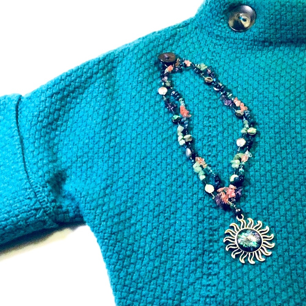 Handmade Summer Sunsets on the Patio Statement Necklace - Picture 5 of 16